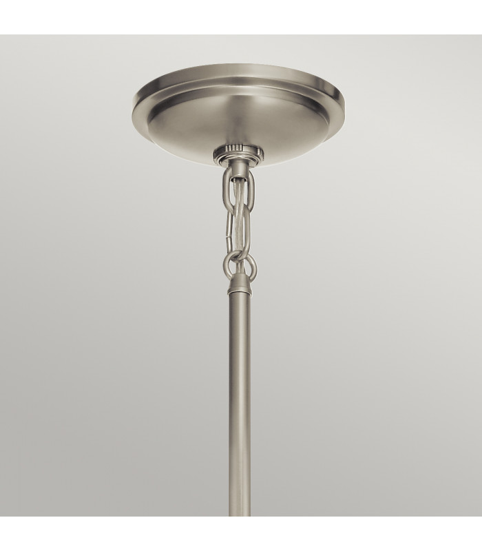 Kichler Tollis Globe Pendant Ceiling Light Brushed Nickel & White-3