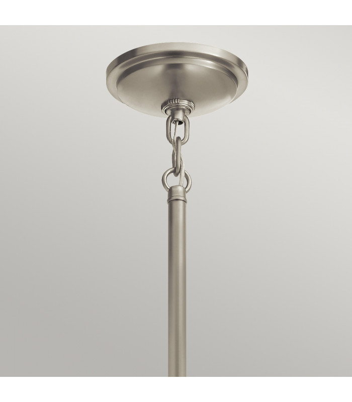 Kichler Tollis Globe Pendant Ceiling Light Brushed Nickel & White-3