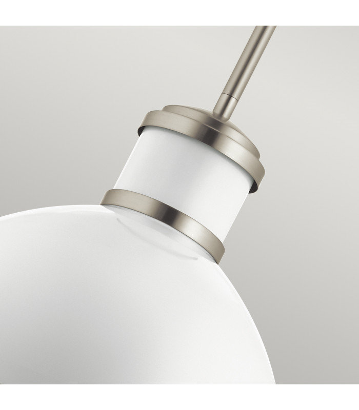 Kichler Tollis Globe Pendant Ceiling Light Brushed Nickel & White-4