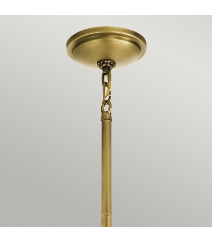 Kichler Tollis Globe Pendant Ceiling Light Natural Brass & White-3