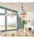 Kichler Tollis Globe Pendant Ceiling Light Natural Brass & White-5