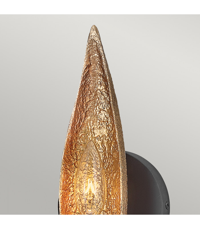 Hinkley Willow Wall Lamp Carbon Black with Deluxe Gold-4