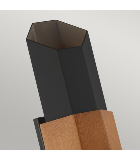 Quoizel Chasm Outdoor Up Down Wall Lamp Matte Black (with painted wood effect strap) 3000K IP44-2