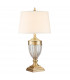 Quoizel Dennison Table Lamp with Round Tapered Shade Brushed Brass-1