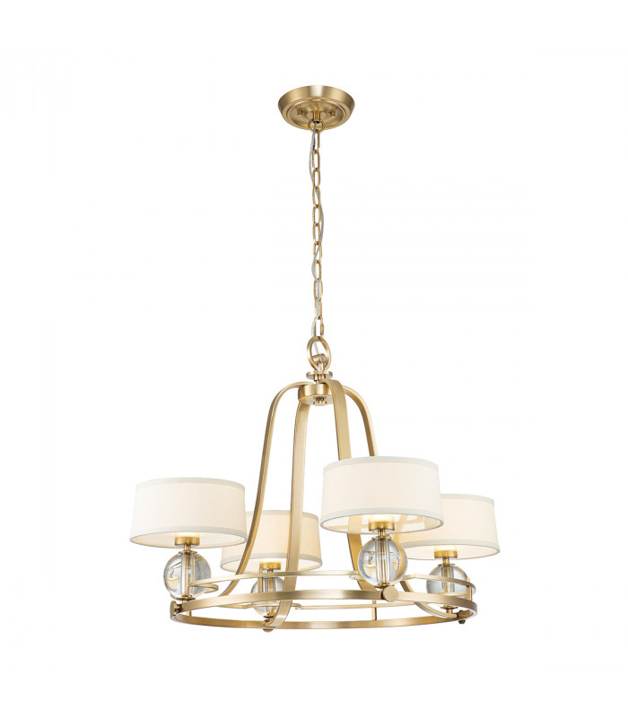 Quoizel Gotham Multi Arm Chandelier with Shades Brushed Brass-1