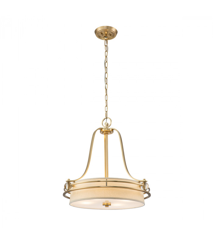 Quoizel Gotham Cylindrical Pendant Ceiling Light Brushed Brass-1