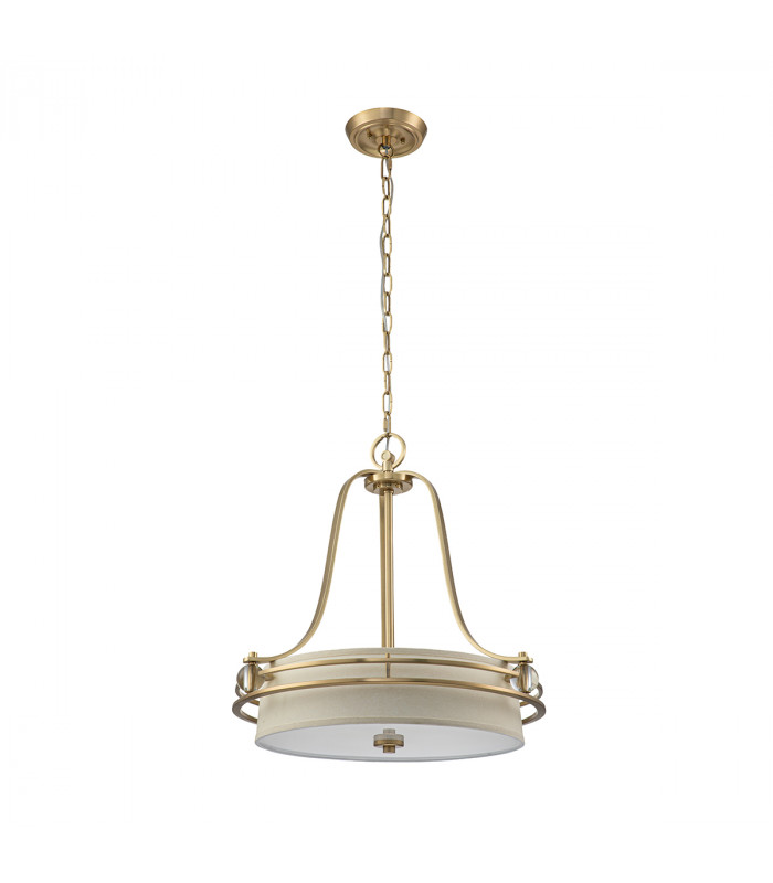 Quoizel Gotham Cylindrical Pendant Ceiling Light Brushed Brass-2