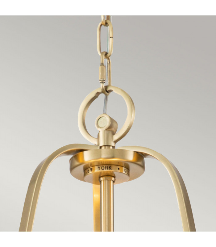Quoizel Gotham Cylindrical Pendant Ceiling Light Brushed Brass-3