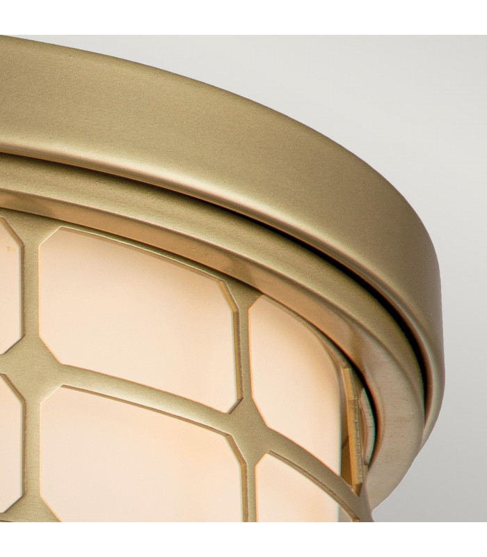 Quoizel Guardian Cylindrical Ceiling Light Painted Natural Brass IP44-5