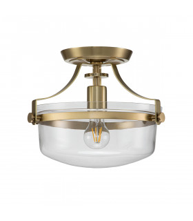 Quoizel Penn Station Cylindrical Ceiling Light Brushed Brass-2