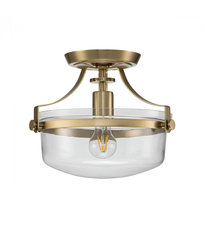 Quoizel Penn Station Cylindrical Ceiling Light Brushed Brass-2