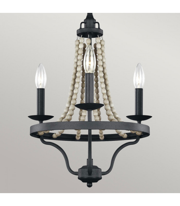 Feiss Nori Multi Arm Chandelier Dark Weathered Zinc with Driftwood Grey-3