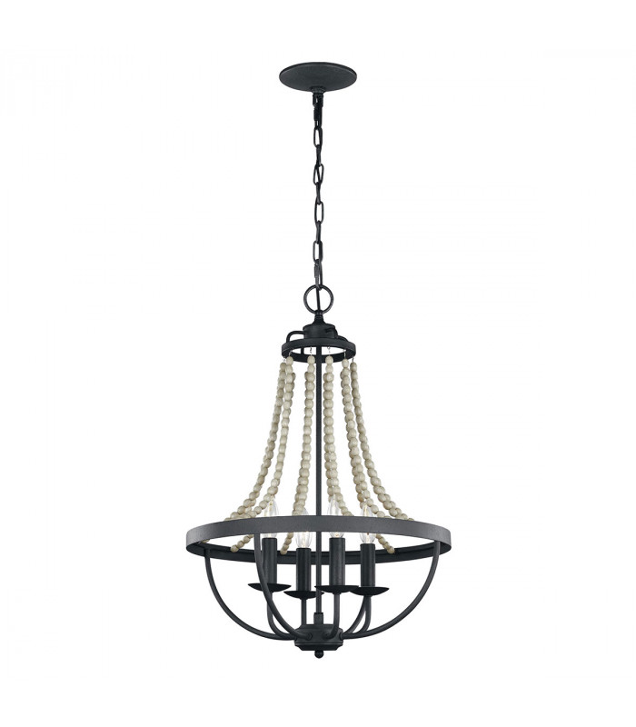 Feiss Nori Multi Arm Chandelier Dark Weathered Zinc with Driftwood Grey-1