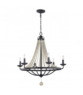 Feiss Nori Multi Arm Chandelier Dark Weathered Zinc with Driftwood Grey-1