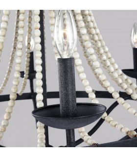 Feiss Nori Multi Arm Chandelier Dark Weathered Zinc with Driftwood Grey-2