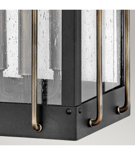 Hinkley Fitzgerald Outdoor Wall Lantern Textured Black with Burnished Bronze IP44-2