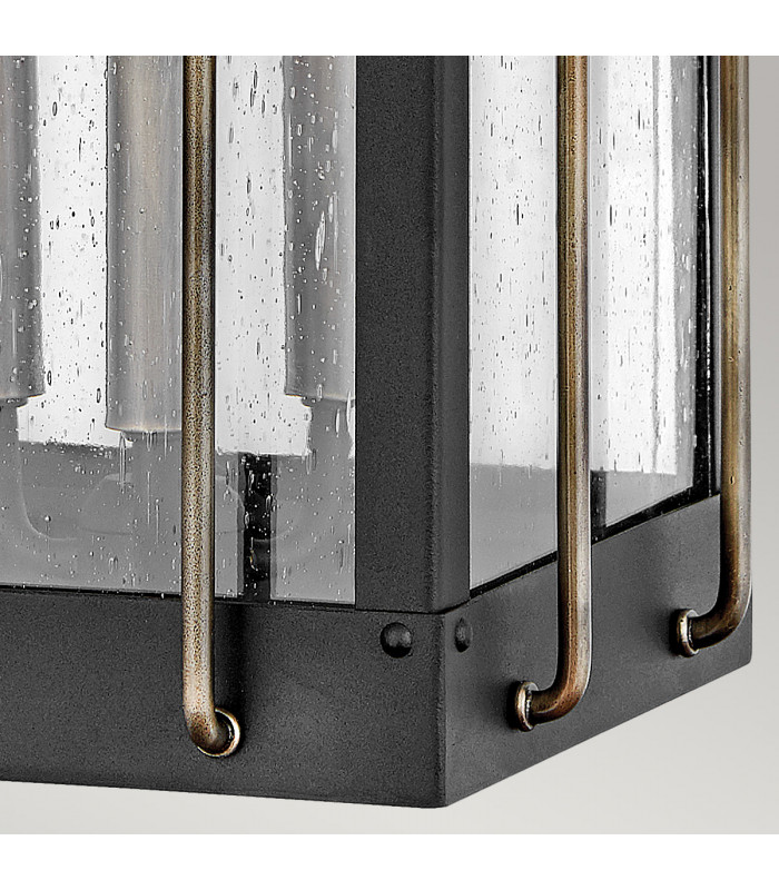 Hinkley Fitzgerald Outdoor Wall Lantern Textured Black with Burnished Bronze IP44-2