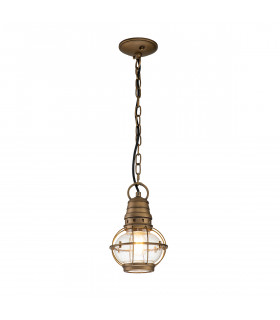 Kichler Bridgepoint Outdoor Pendant Ceiling Light Natural Brass IP44-1