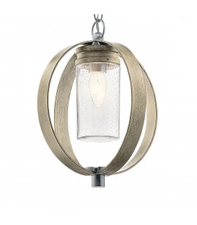 Kichler Grand Bank Outdoor Pendant Ceiling Light Distressed Antique Grey IP44-1