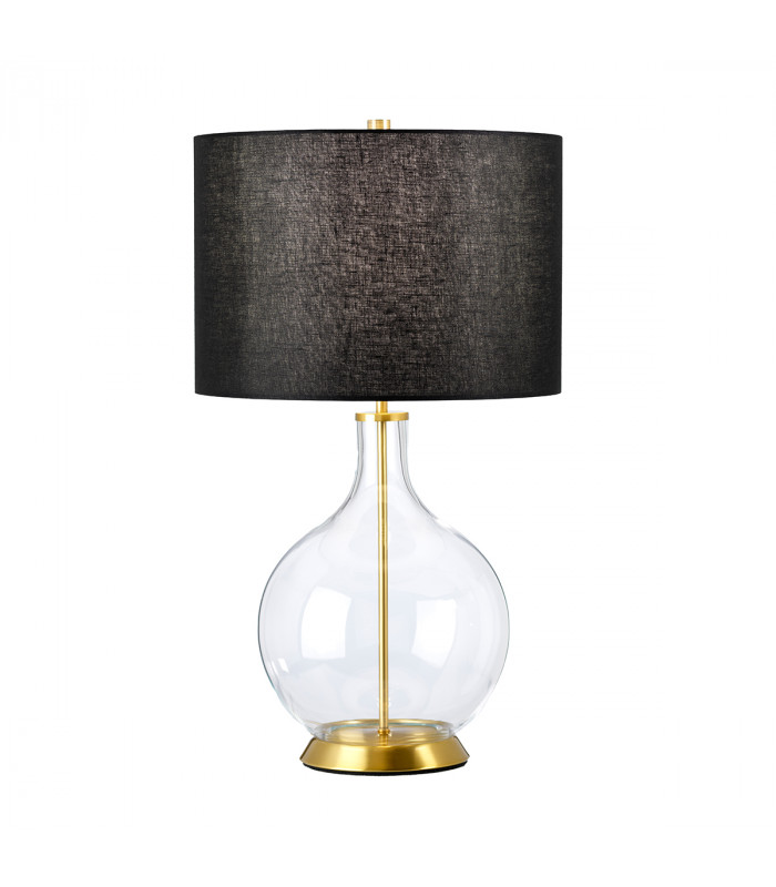 Orb Table Lamp with Round Shade Aged Brass-1