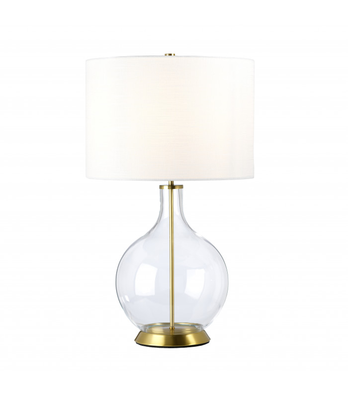Orb Table Lamp with Round Shade Aged Brass-1