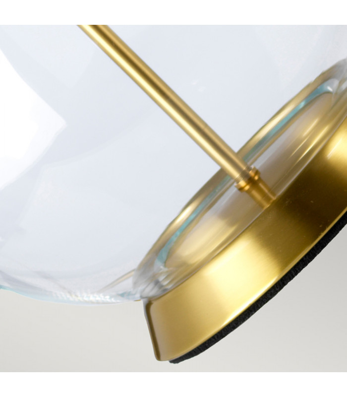 Orb Table Lamp with Round Shade Aged Brass-3