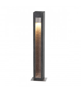 Parkstone Outdoor Bollard Basalt Stone with Stainless Steel 3000K IP55-1