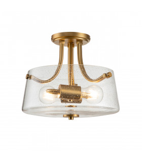 Quoizel Hollister Bowl Semi Flush Ceiling Light Brushed Brass-1