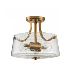 Quoizel Hollister Bowl Semi Flush Ceiling Light Brushed Brass-2