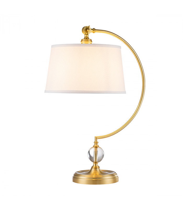 Quoizel Jenkins Table Lamp with Round Tapered Shade Brushed Brass-1