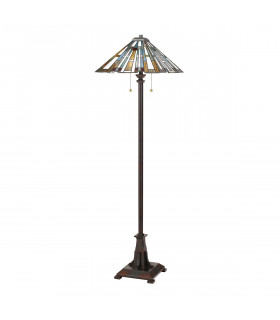 Quoizel Maybeck Tiffany Floor Lamp Valiant Bronze-1