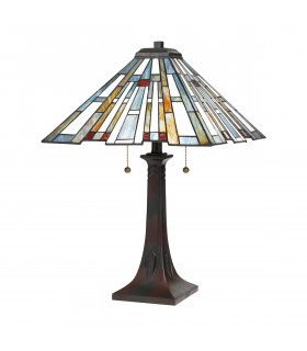 Quoizel Maybeck Tiffany Table Lamp Valiant Bronze-1