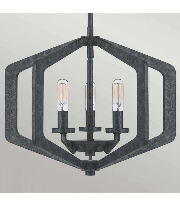 Quoizel Vanguard Wire Frame Pendant Ceiling Light Old Black-2
