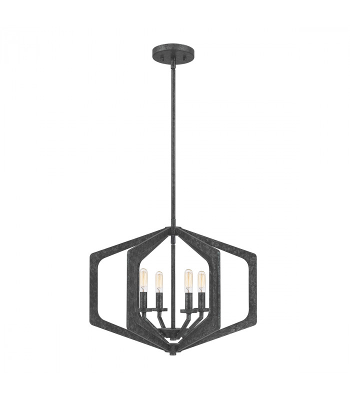 Quoizel Vanguard Wire Frame Pendant Ceiling Light Old Black-1