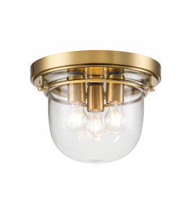 Quoizel Whistling Bowl Semi Flush Ceiling Light Brushed Brass IP44-1
