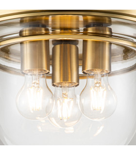 Quoizel Whistling Bowl Semi Flush Ceiling Light Brushed Brass IP44-2