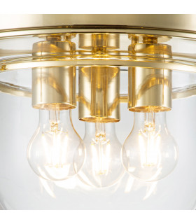 Quoizel Whistling Bowl Semi Flush Ceiling Light Polished Brass IP44-2