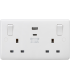 Knightsbridge 13A 2G Switched socket with outboard rockers and dual USB (A+C)  QC18W / PD45W - CU9003-1