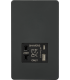 Knightsbridge Shaver socket with dual USB A+C (5V DC 2.4A shared) - Anthracite - SF8909AT-1