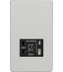 Knightsbridge Shaver socket with dual USB A+C (5V DC 2.4A shared) - brushed chrome with black insert - SF8909BC-1