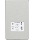 Knightsbridge Shaver socket with dual USB A+C (5V DC 2.4A shared) - brushed chrome with white insert - SF8909BCW-1