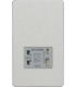 Knightsbridge Shaver socket with dual USB A+C (5V DC 2.4A shared) - brushed chrome with grey insert - SF8909BCG-1