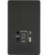 Knightsbridge Shaver socket with dual USB A+C (5V DC 2.4A shared) - matt black - SF8909MB-1