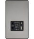 Knightsbridge Shaver socket with dual USB A+C (5V DC 2.4A shared) - black nickel - SF8909BN-1