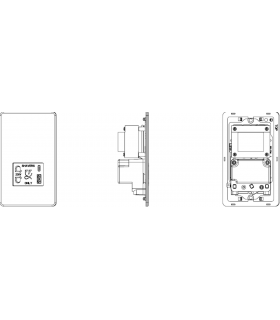 Knightsbridge Shaver socket with dual USB A+C (5V DC 2.4A shared) - polished chrome with white insert - SF8909PCW-2