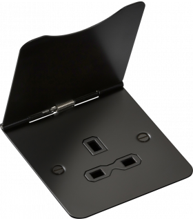 Knightsbridge 13A 1G unswitched floor socket - matt black - FPR7UMB-1