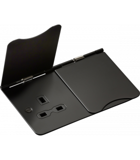 Knightsbridge 13A 2G unswitched floor socket - matt black - FPR9UMB-1