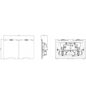 Knightsbridge 13A 2G unswitched floor socket - matt black - FPR9UMB-2
