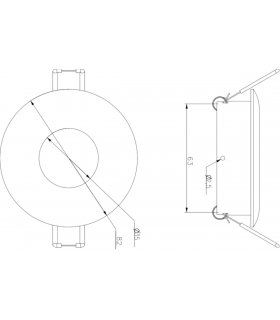 Knightsbridge Odina Single Fixed Round Downlight Black - ODA1FRB-2