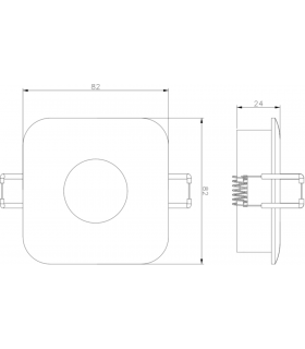 Knightsbridge Odina Single Fixed Square Downlight Black - ODA1FSB-2